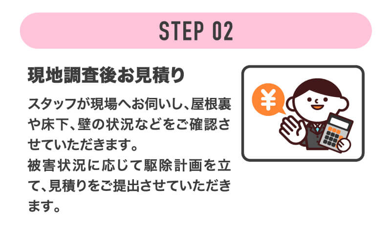 ご相談から駆除完了までの流れ STEP2