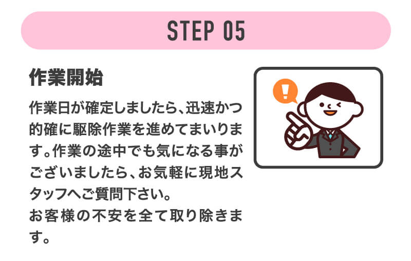 ご相談から駆除完了までの流れ STEP5