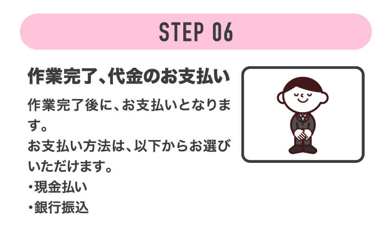 ご相談から駆除完了までの流れ STEP6